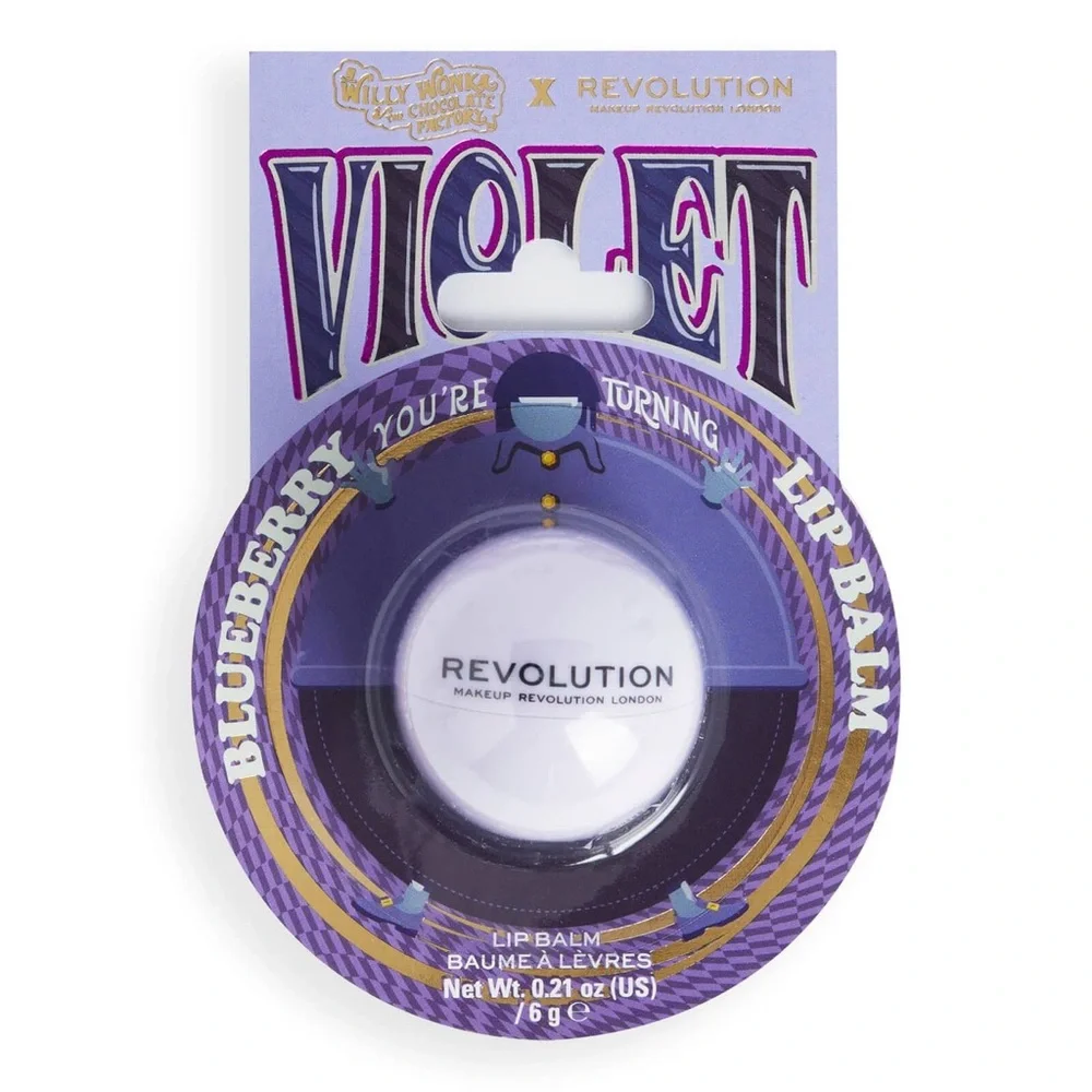 NEW NWT Revolution x Willy Wonka Violet Blueberry Lip Balm Limited Edition